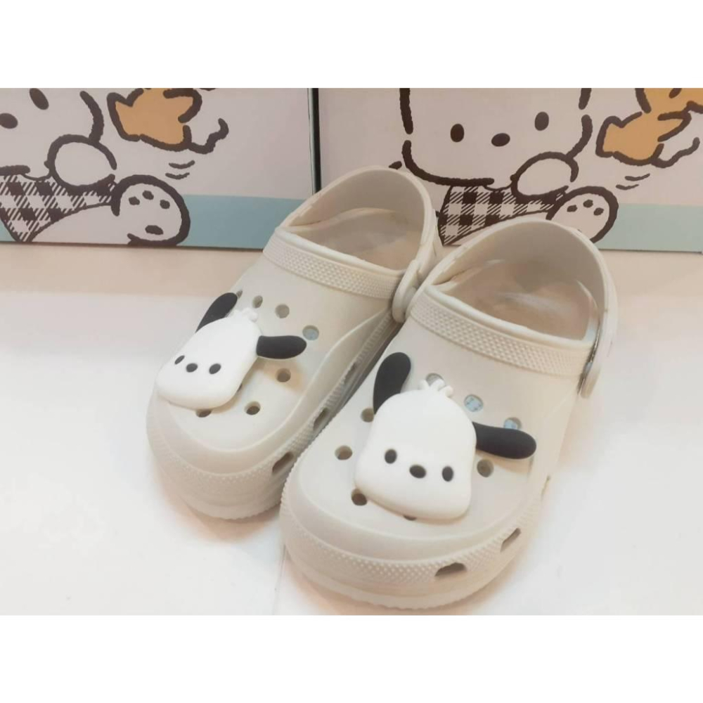 [kikishoes]POCHACCO 布鞋鞋 三麗鷗家族 兩穿 涼鞋拖鞋 親子布希鞋防水拖鞋親子鞋正版授權-細節圖8
