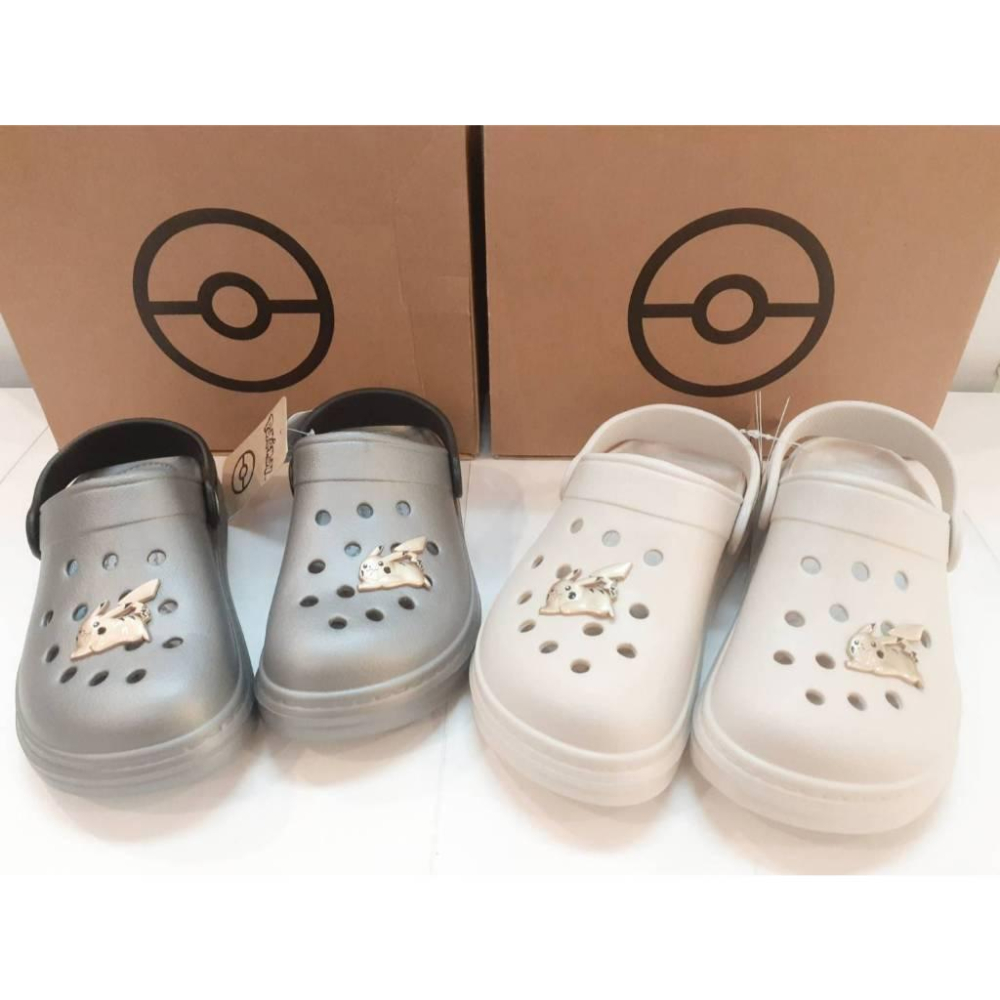 [kikishoes]POKEMON😍寶可夢布希鞋👀皮卡丘布希鞋😍寶可夢拖鞋台灣製正版授權👀奶茶色-細節圖3