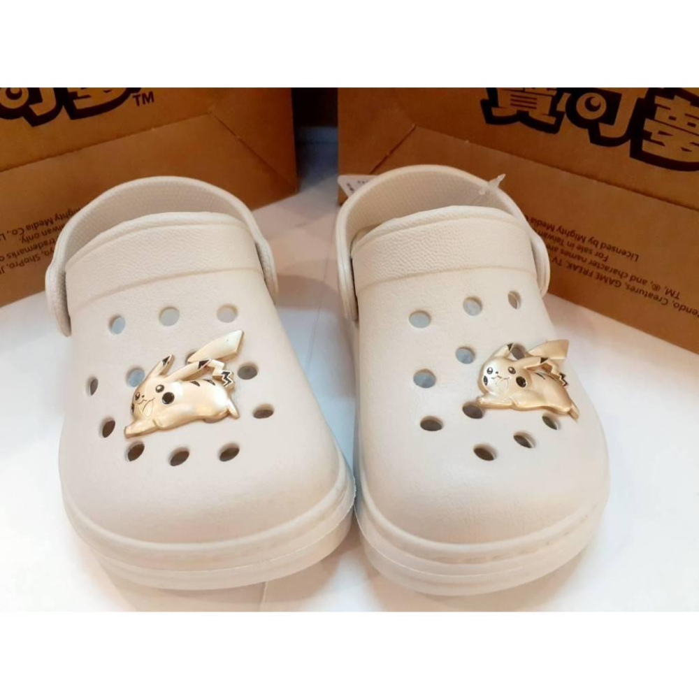 [kikishoes]POKEMON😍寶可夢布希鞋👀皮卡丘布希鞋😍寶可夢拖鞋台灣製正版授權👀奶茶色-細節圖5
