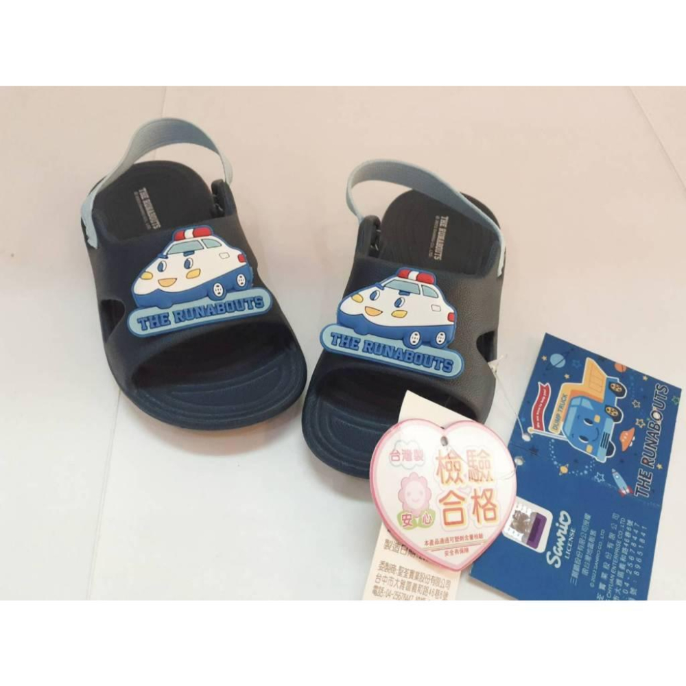［kikishoes]新幹線男童鬆緊帶拖鞋後帶拖鞋拖鞋台灣製防水學步涼鞋拖鞋-細節圖2
