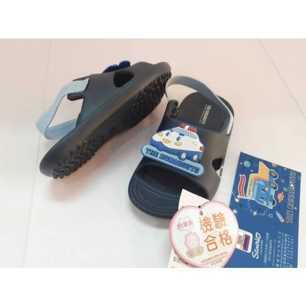 ［kikishoes]新幹線男童鬆緊帶拖鞋後帶拖鞋拖鞋台灣製防水學步涼鞋拖鞋-細節圖3