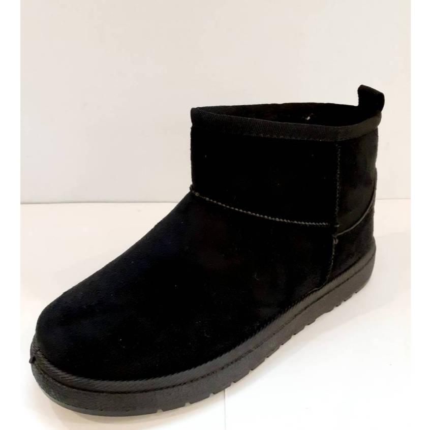 [kikishoes]雪靴 短靴 輕量 毛毛靴 雪地靴 保暖靴 平底靴 素色靴 純色款黑色 卡其色-細節圖5