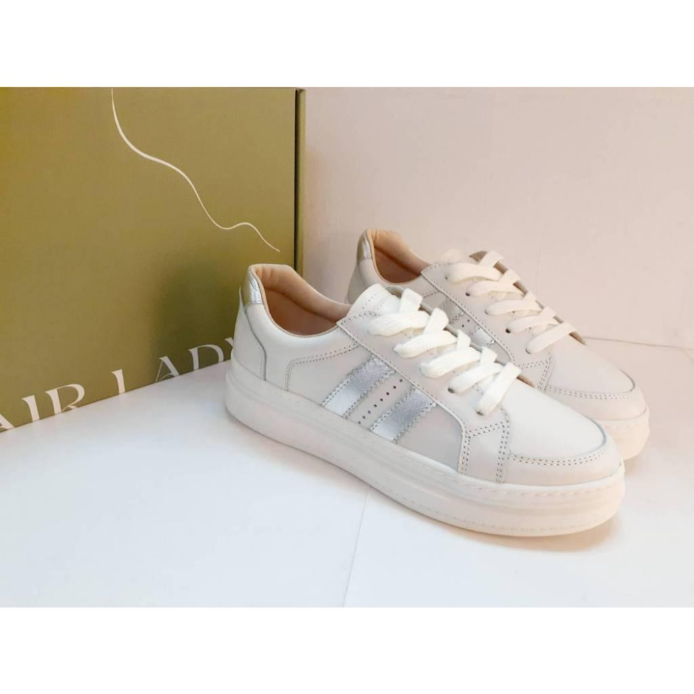 [kikishoes] 【FAIR LADY】🔥現貨 🔥軟實力 街頭復古真皮厚底休閒鞋 白帥帥 502910-細節圖3