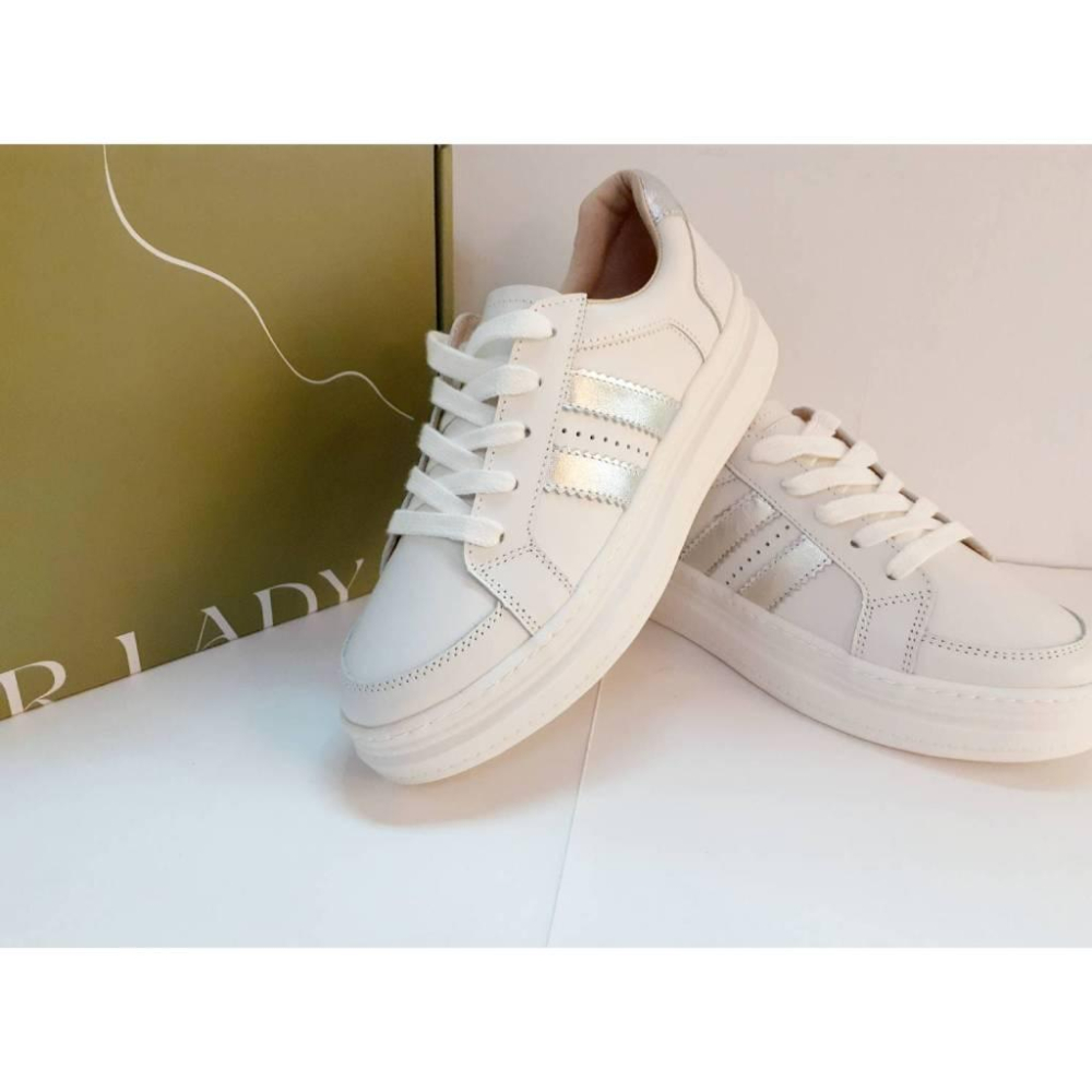 [kikishoes] 【FAIR LADY】🔥現貨 🔥軟實力 街頭復古真皮厚底休閒鞋 白帥帥 502910-細節圖4