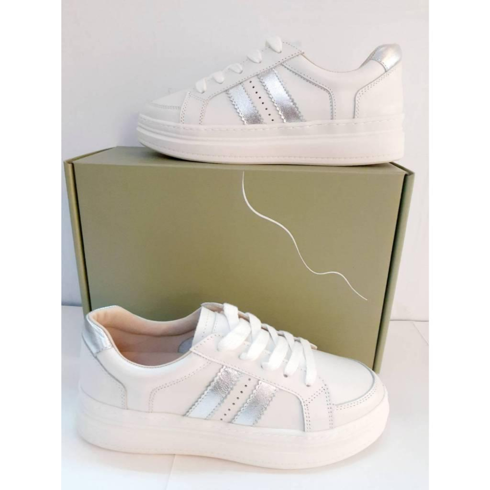 [kikishoes] 【FAIR LADY】🔥現貨 🔥軟實力 街頭復古真皮厚底休閒鞋 白帥帥 502910-細節圖5