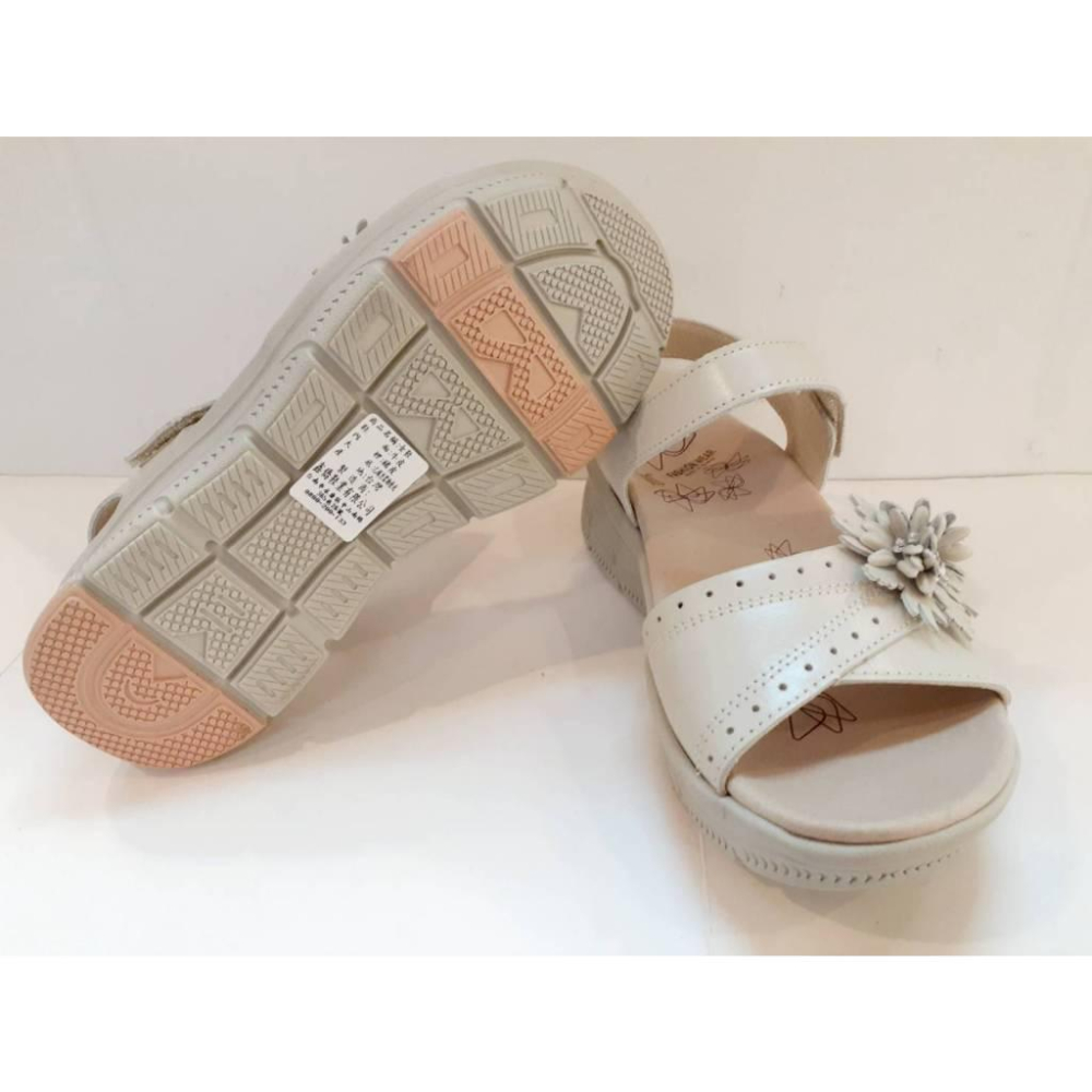 [kikishoes]Dispone 地之柏 米色 粉色 台灣製 真皮涼鞋 輕量休閒涼鞋 淑女涼鞋 厚底涼鞋 防水底檯涼-細節圖5