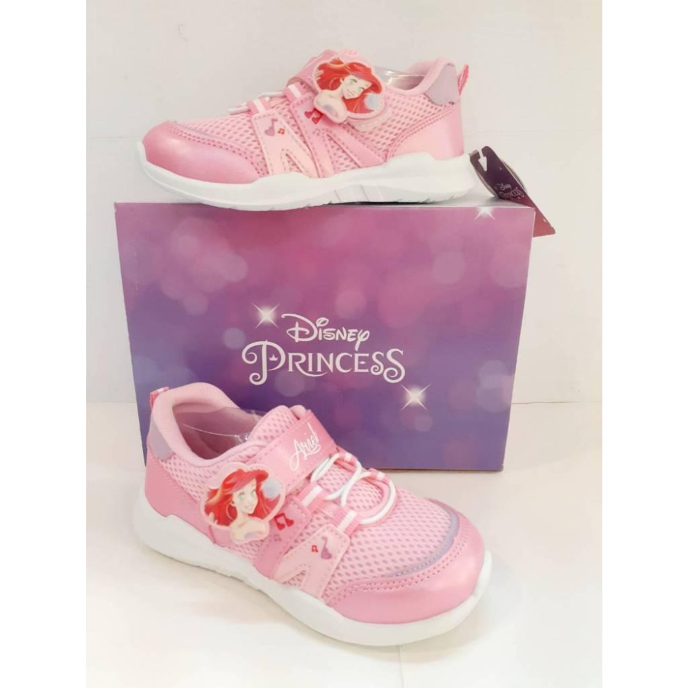 [kikishoes]免費領卷現金現折😍迪士尼童鞋😂公主😍小美人魚 質感立體飾片雙魔鬼氈運動鞋台灣製公主運動鞋-細節圖2