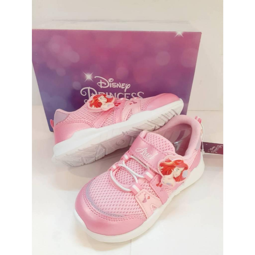 [kikishoes]免費領卷現金現折😍迪士尼童鞋😂公主😍小美人魚 質感立體飾片雙魔鬼氈運動鞋台灣製公主運動鞋-細節圖4