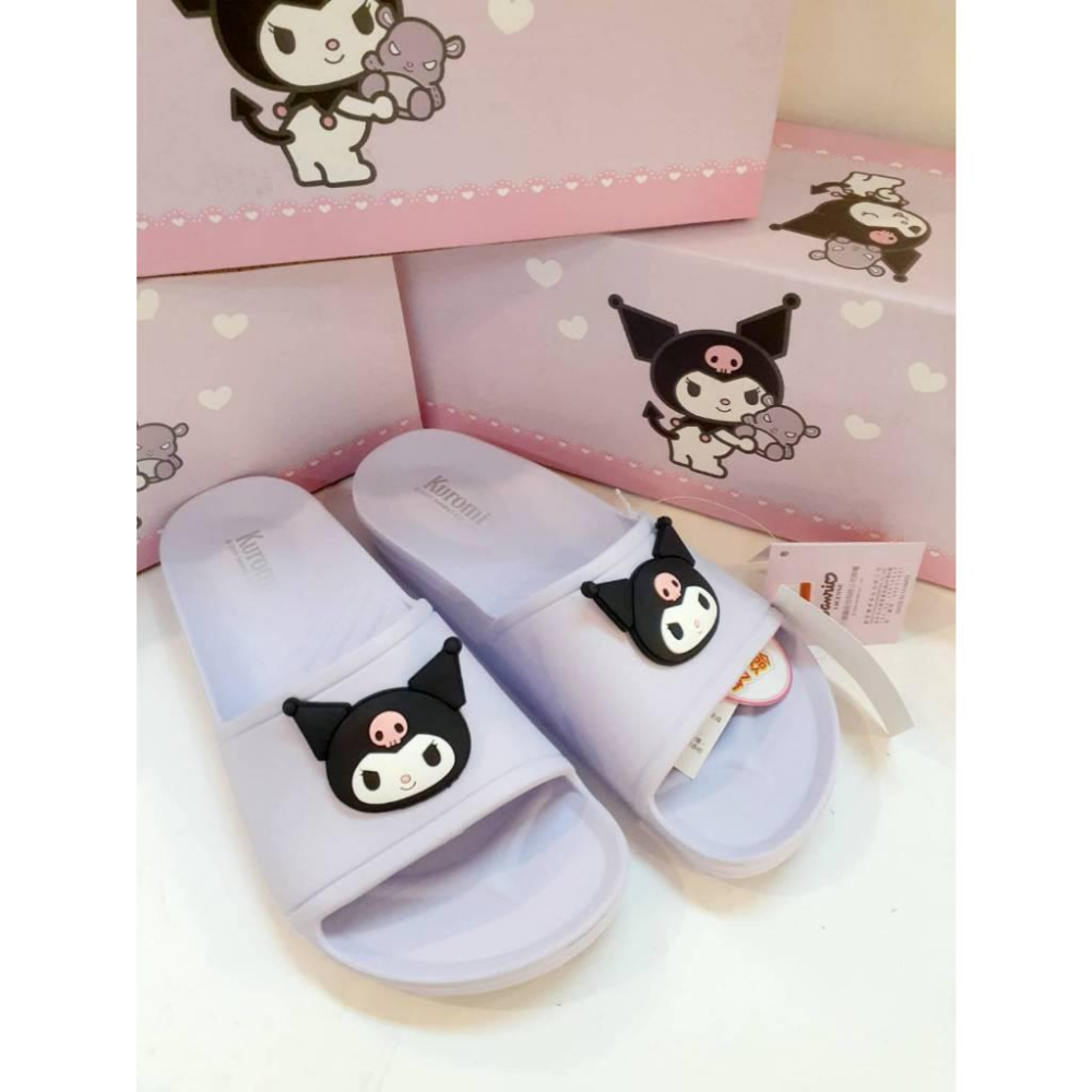 [kikishoes] Kuromi 酷洛米❤拖鞋卡通拖鞋拖鞋三麗鷗家族防水拖鞋親子鞋正版授權拖鞋😍台灣製💕足弓拖鞋-細節圖2
