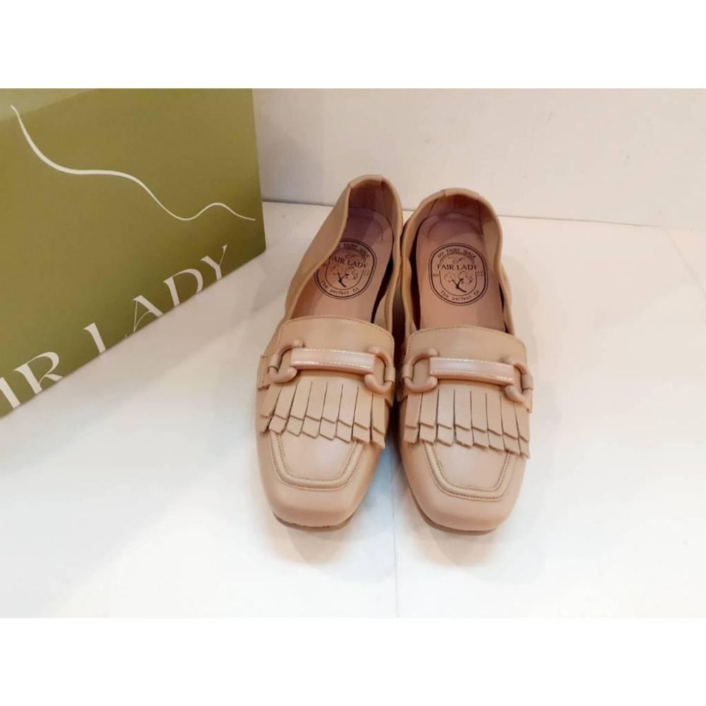 [kikishoes]  【FAIR LADY】我的旅行日記 簡約流蘇羊皮平底鞋 燕麥 棕色(502926)-細節圖5