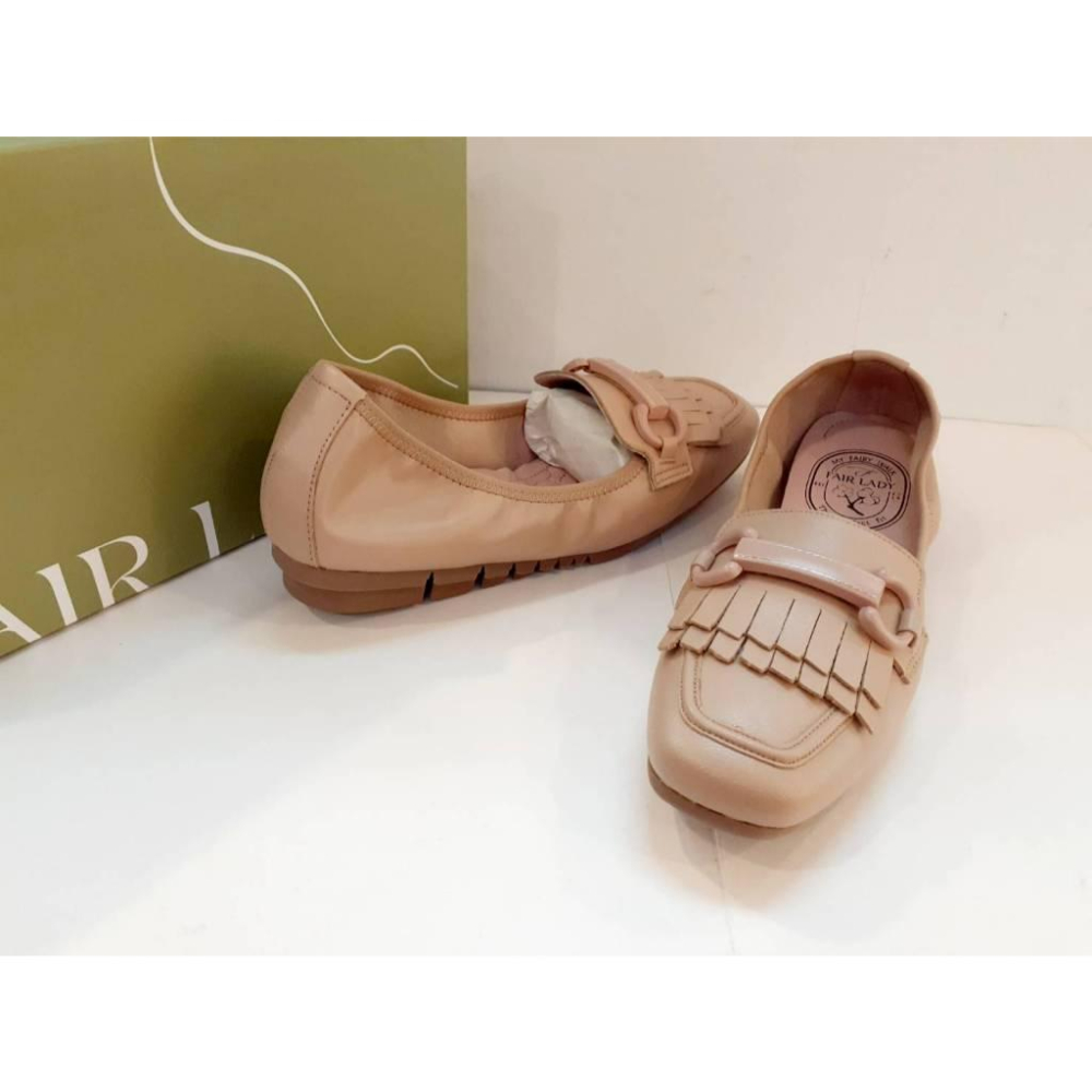 [kikishoes]  【FAIR LADY】我的旅行日記 簡約流蘇羊皮平底鞋 燕麥 棕色(502926)-細節圖6