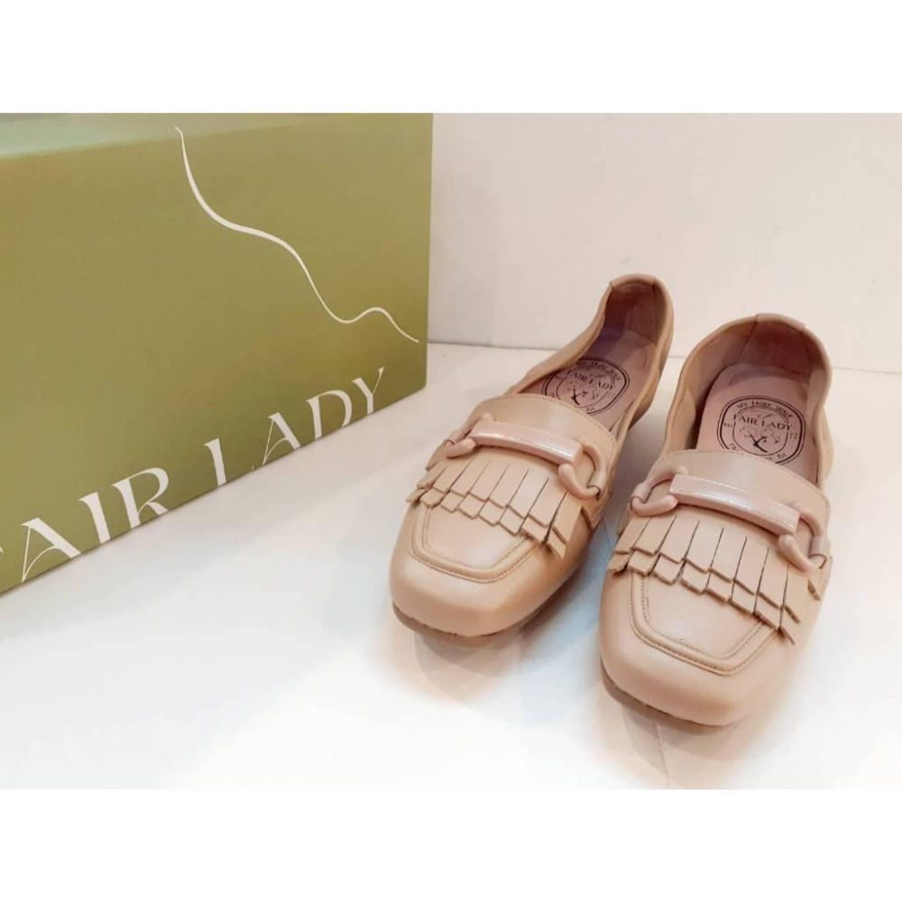 [kikishoes]  【FAIR LADY】我的旅行日記 簡約流蘇羊皮平底鞋 燕麥 棕色(502926)-細節圖7
