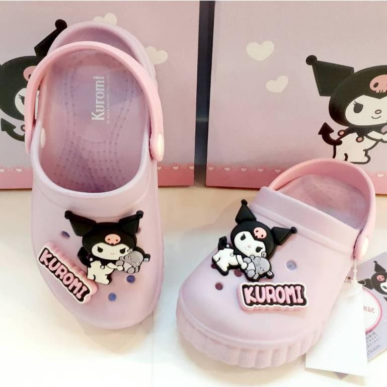 [kikishoes]Kuromi 酷洛米❤布希鞋卡通拖鞋兒童拖鞋三麗鷗家族防水拖鞋親子鞋正版授權女童拖鞋女童涼鞋台灣製-細節圖2