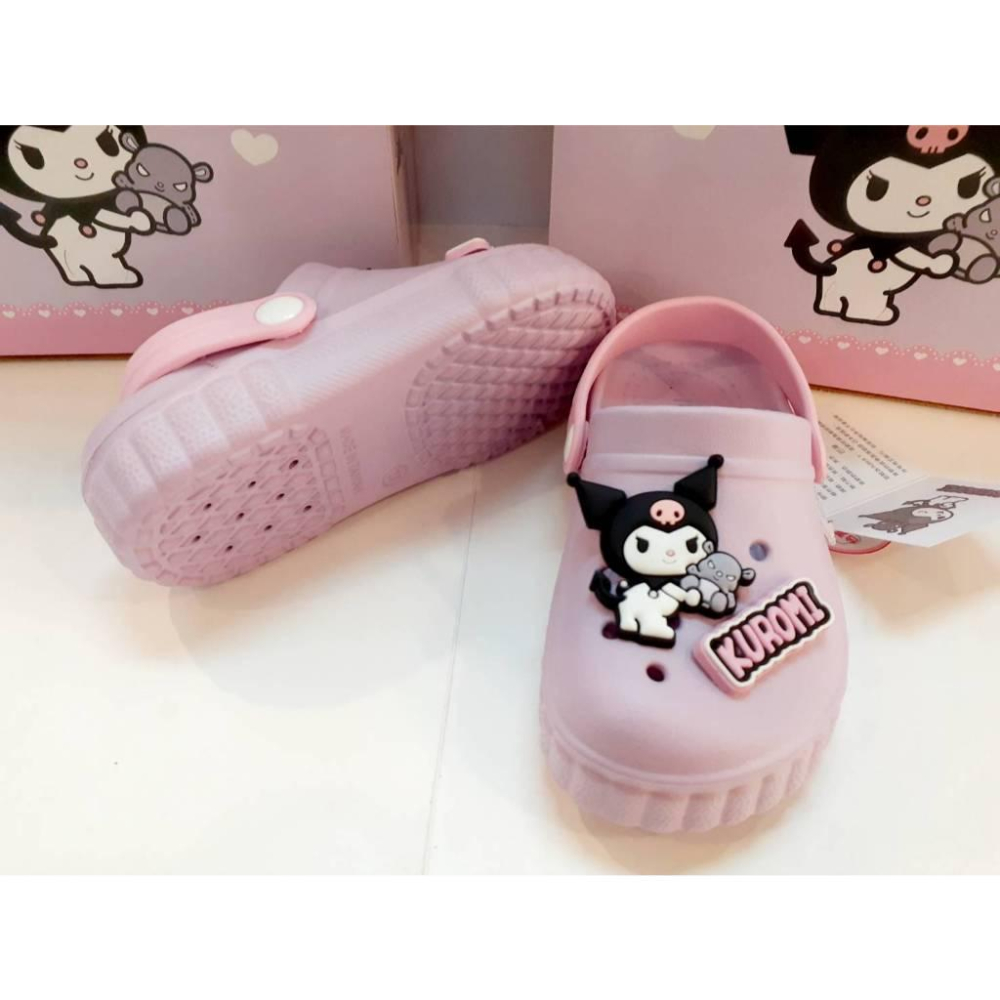[kikishoes]Kuromi 酷洛米❤布希鞋卡通拖鞋兒童拖鞋三麗鷗家族防水拖鞋親子鞋正版授權女童拖鞋女童涼鞋台灣製-細節圖3