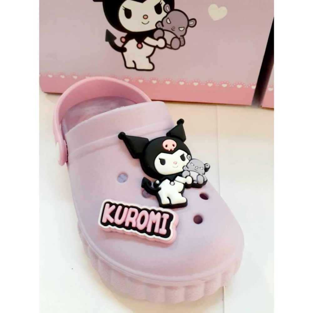 [kikishoes]Kuromi 酷洛米❤布希鞋卡通拖鞋兒童拖鞋三麗鷗家族防水拖鞋親子鞋正版授權女童拖鞋女童涼鞋台灣製-細節圖4