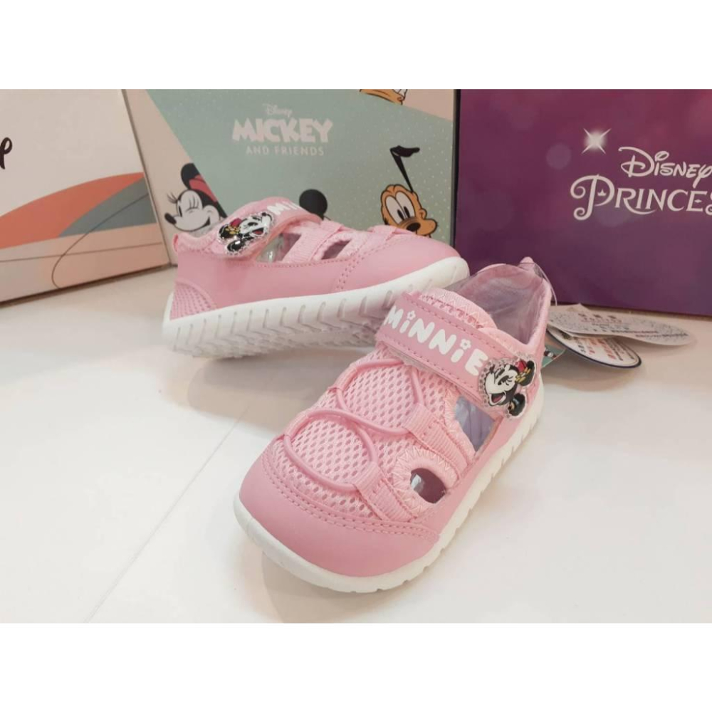 [kikishoes]DISNEY迪士尼童鞋米妮美人魚公主透氣涼鞋式運動鞋台灣製雙魔鬼氈開口更大更好下腳寬楦免運活動現貨-細節圖5