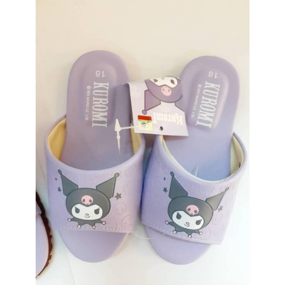 [kikishoes]三麗鷗紫色酷洛米 KUROMI 靜音拖鞋台灣製 親子拖鞋 親子鞋全家 室內拖鞋-細節圖6