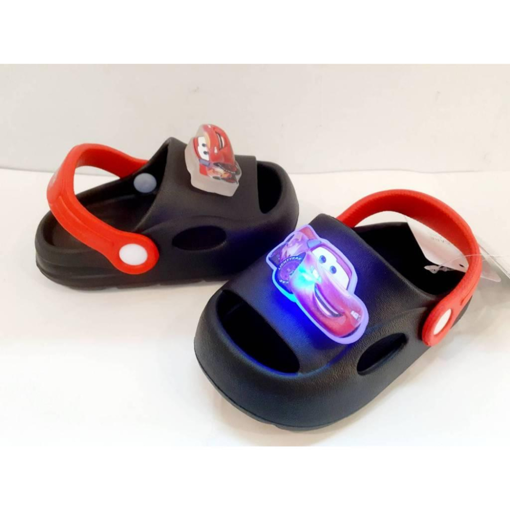 [kikishoes]迪士尼涼鞋❤小熊維尼熊涼鞋😍閃電麥坤 迪士尼正版拖鞋台灣製💕前檔拖鞋免費領眷享折扣車車電燈涼拖鞋-細節圖2