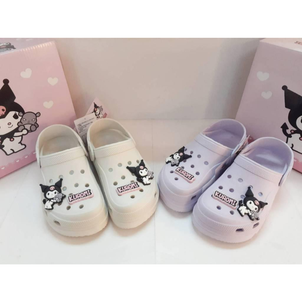 [kikishoes]Kuromi 酷洛米❤布希鞋卡通拖鞋兒童拖鞋三麗鷗家族防水拖鞋親子鞋正版授權女童拖鞋女童涼鞋親子鞋-細節圖2