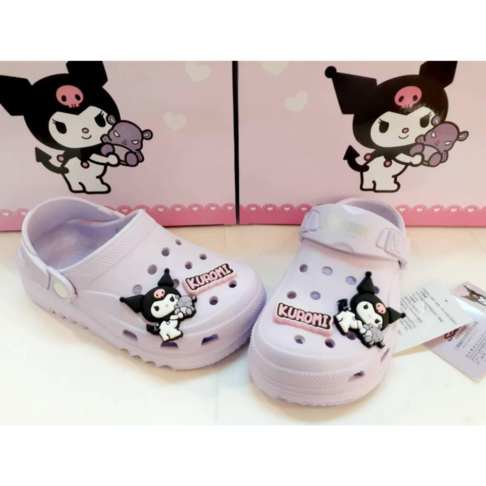 [kikishoes]Kuromi 酷洛米❤布希鞋卡通拖鞋兒童拖鞋三麗鷗家族防水拖鞋親子鞋正版授權女童拖鞋女童涼鞋親子鞋-細節圖5