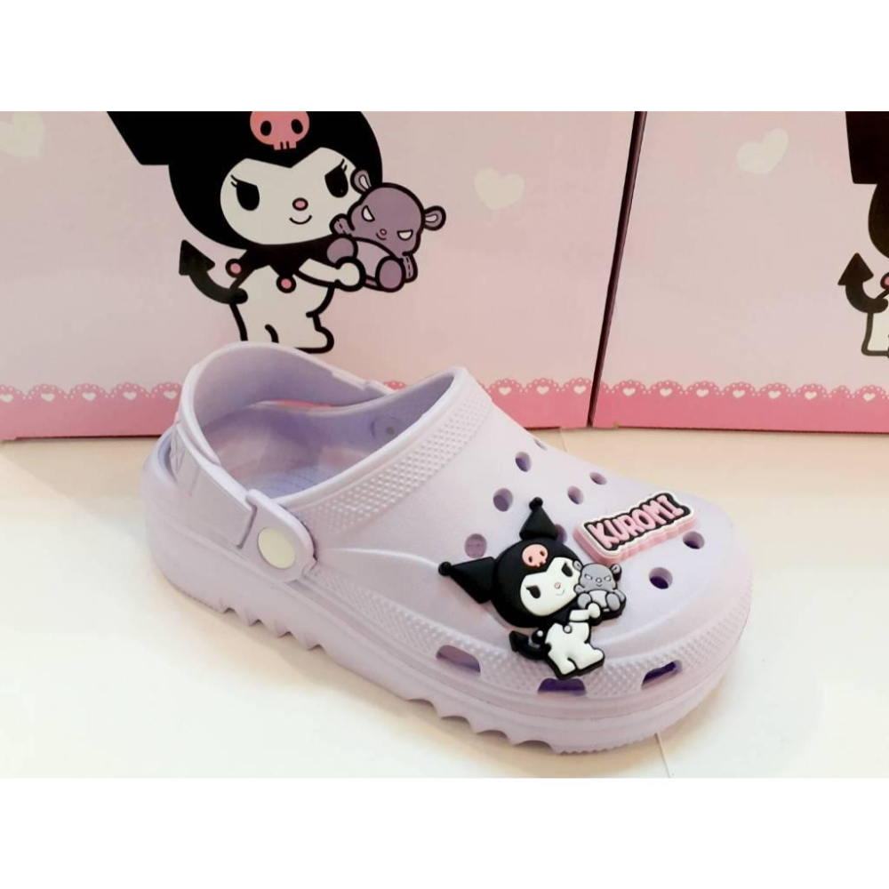 [kikishoes]Kuromi 酷洛米❤布希鞋卡通拖鞋兒童拖鞋三麗鷗家族防水拖鞋親子鞋正版授權女童拖鞋女童涼鞋親子鞋-細節圖6