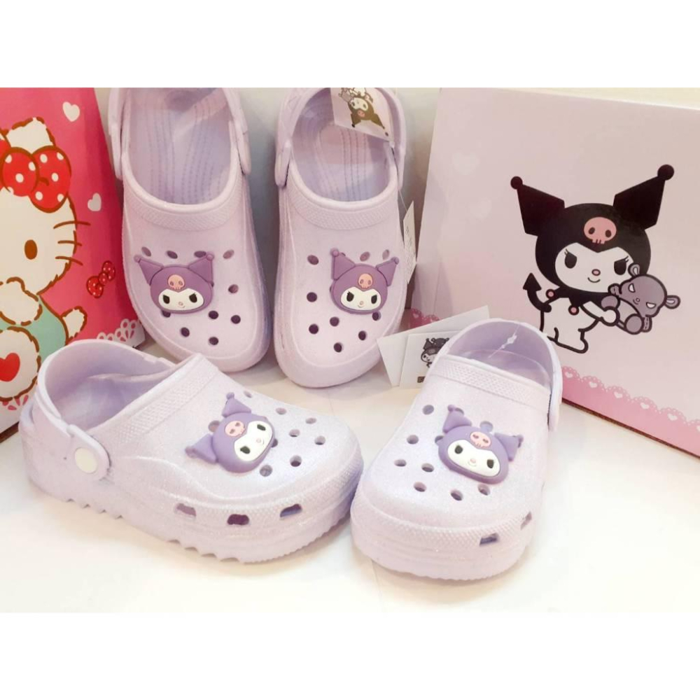 [kikishoes]Kuromi 酷洛米❤布希鞋卡通拖鞋兒童拖鞋三麗鷗家族防水拖鞋親子鞋正版授權女童拖鞋女童涼鞋親子鞋-細節圖8