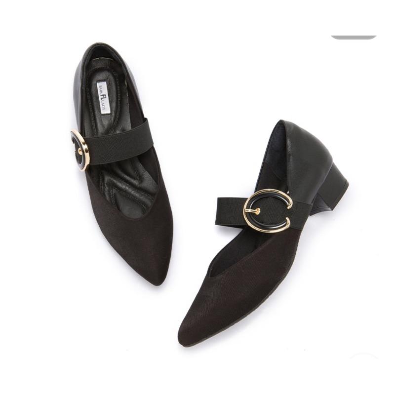 [Kikishoes] 【FAIR LADY】芯太軟 腰帶裝飾瑪莉珍鞋 黑色、米色（602370)-細節圖2