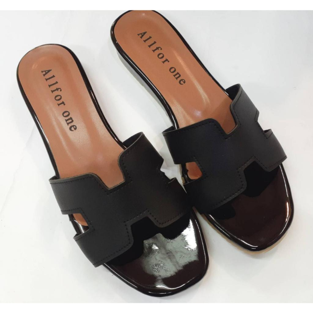 [kikishoes]時尚涼鞋拖鞋寬楦拖鞋黑色米色橡膠止滑鞋底簡約百搭款免運活動台灣製小白鞋白拖鞋-細節圖4