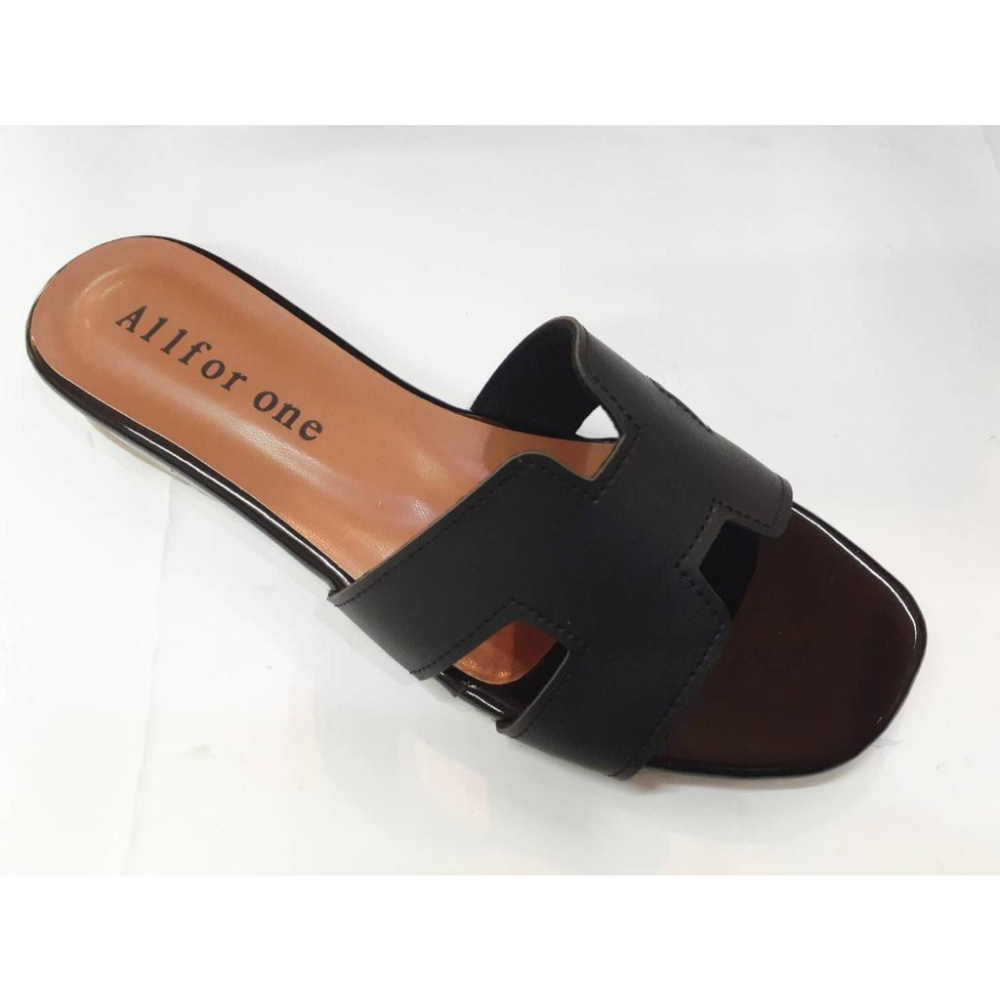 [kikishoes]時尚涼鞋拖鞋寬楦拖鞋黑色米色橡膠止滑鞋底簡約百搭款免運活動台灣製小白鞋白拖鞋-細節圖6