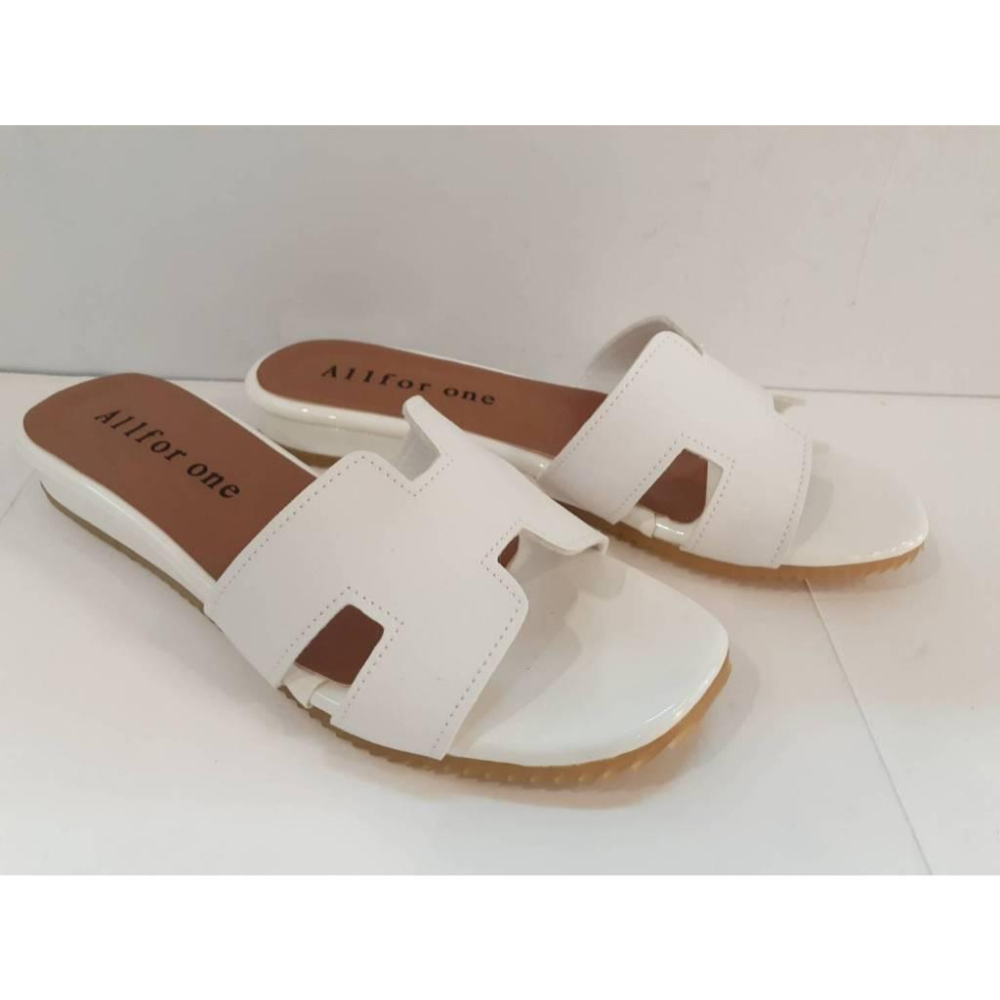 [kikishoes]時尚涼鞋拖鞋寬楦拖鞋黑色米色橡膠止滑鞋底簡約百搭款免運活動台灣製小白鞋白拖鞋-細節圖8