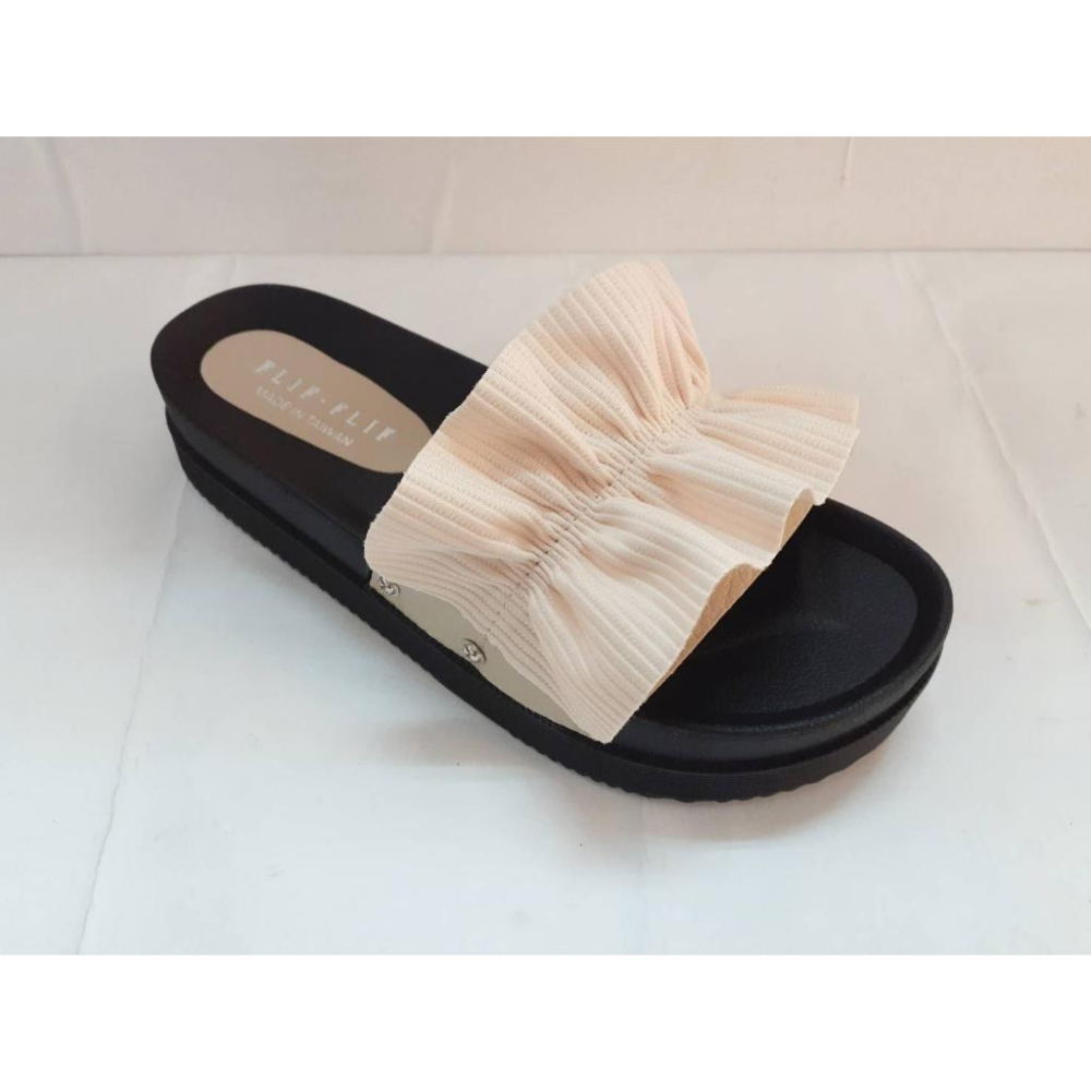 [kikishoes]時尚厚底涼鞋厚底拖鞋寬楦拖鞋黑色米色蘋果綠簡約百搭款免運活動台灣製-細節圖4