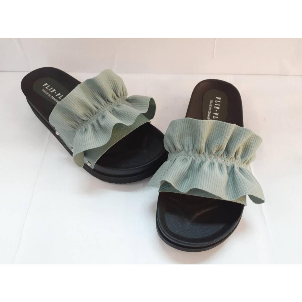 [kikishoes]時尚厚底涼鞋厚底拖鞋寬楦拖鞋黑色米色蘋果綠簡約百搭款免運活動台灣製-細節圖5