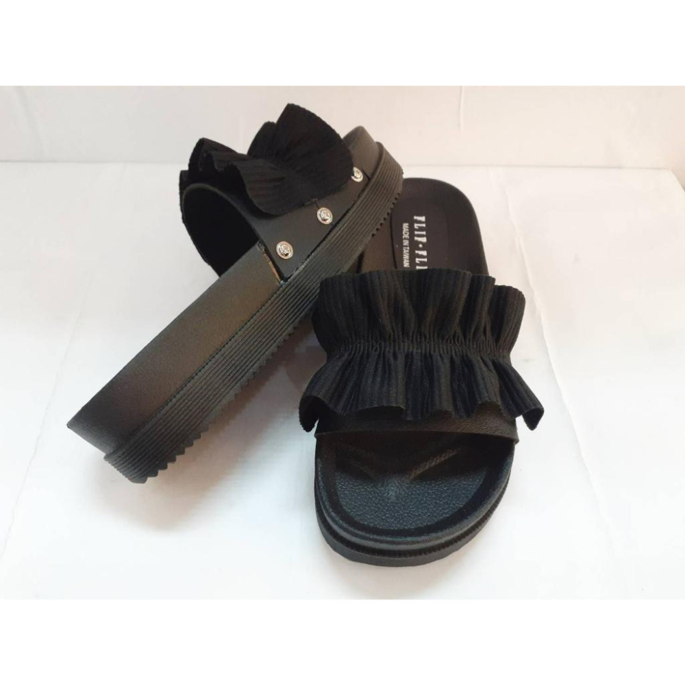 [kikishoes]時尚厚底涼鞋厚底拖鞋寬楦拖鞋黑色米色蘋果綠簡約百搭款免運活動台灣製-細節圖7