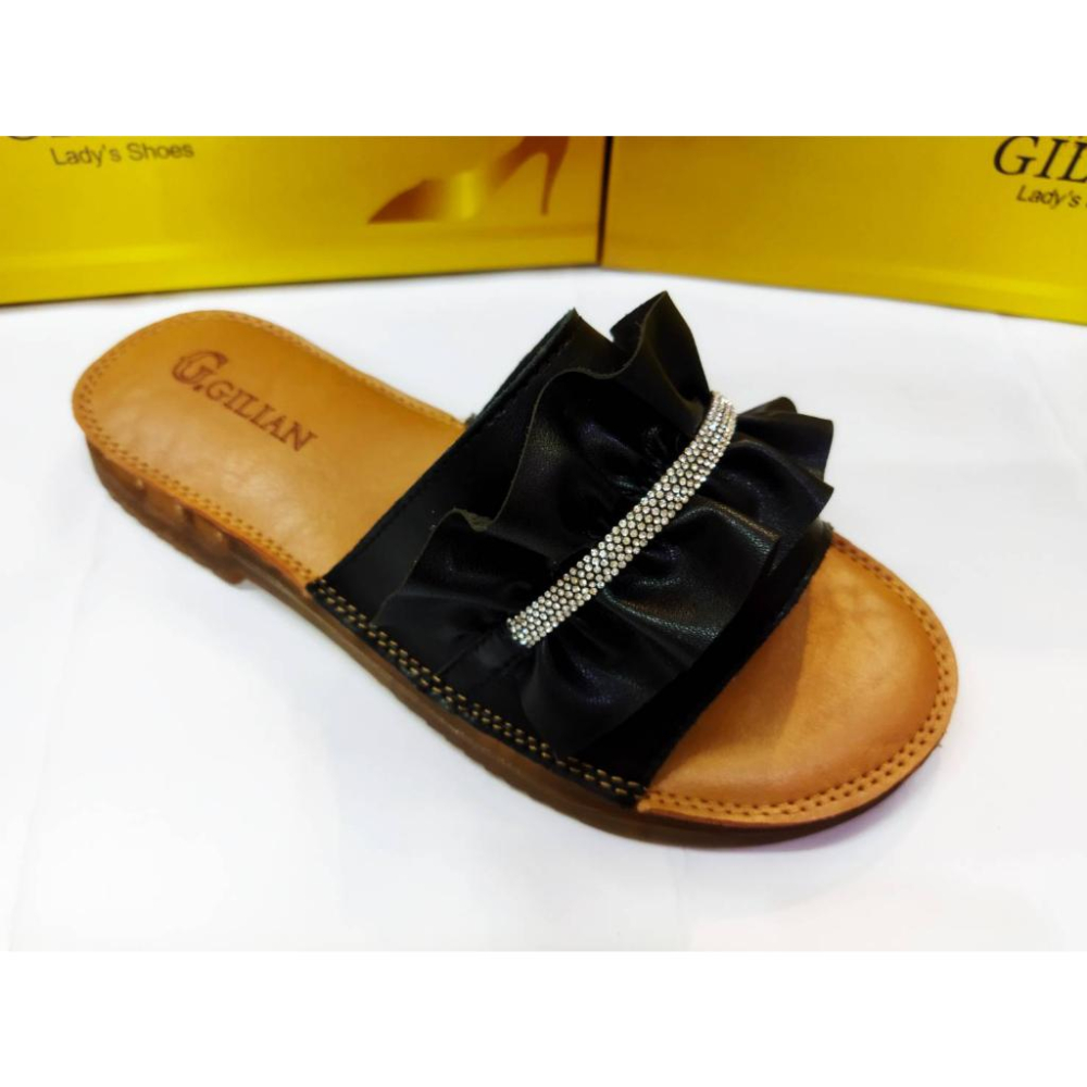 [kikishoes]厚底拖鞋GILIAN亮鑽拖鞋拖鞋白色拖鞋黑色拖鞋一片式百搭款-細節圖3