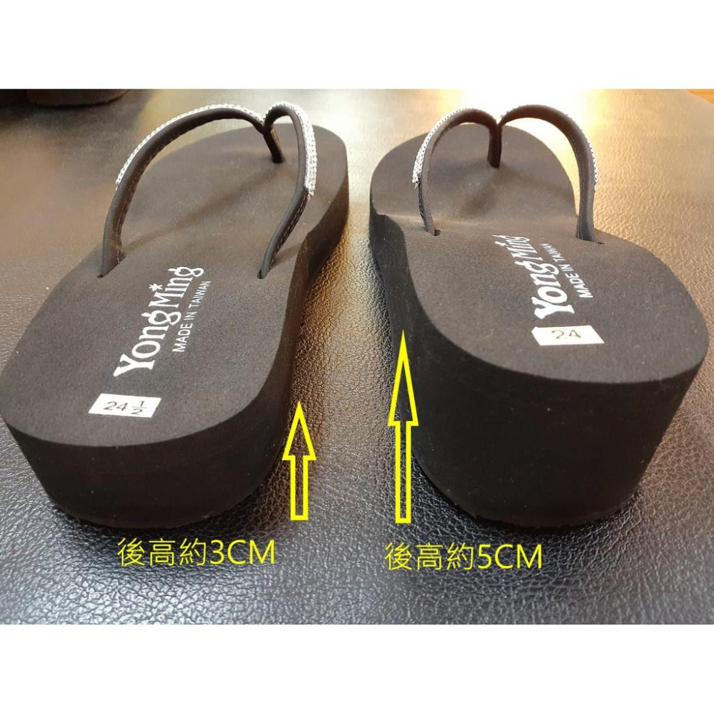 [kikishoes]哈韓版個性夾腳涼鞋拖鞋黑鑽白鑽色厚底夾腳鞋輕量夾腳鞋修飾腳背海灘鞋防水拖鞋台灣製性感夾腳鞋-細節圖4