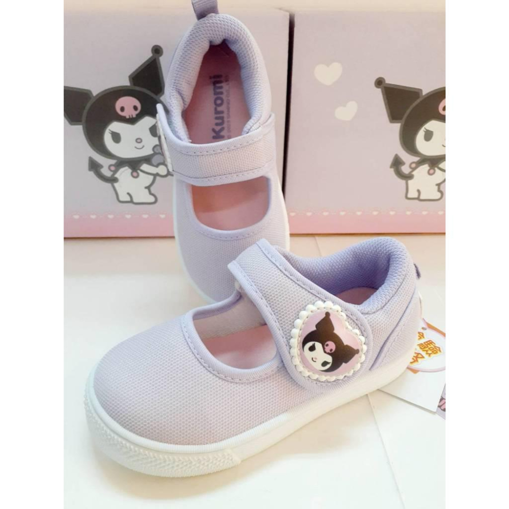 [kikishoes]KUROMI 腳後跟可寫姓名喔！台灣制正版酷洛米透氣幼兒園室內鞋布鞋室外鞋-細節圖2