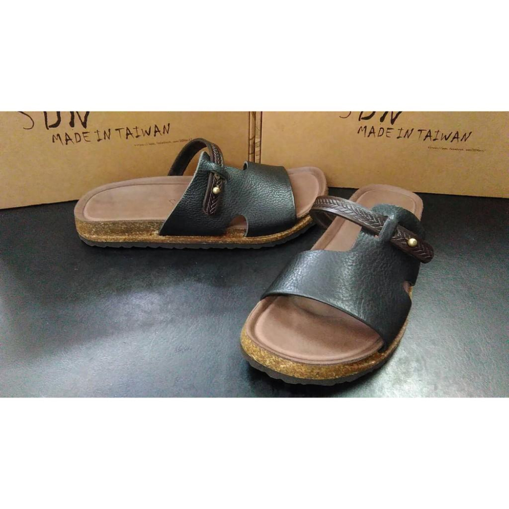 ［kikishoes]台灣自創品牌腳ㄚ子純手工強韌耐穿牛皮底牛皮面拖鞋涼鞋止滑拖鞋非對稱腳背顏色-細節圖5