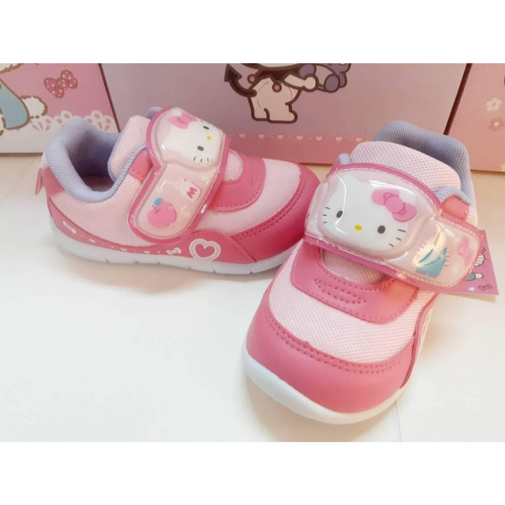 ［kikishoes] 三麗鷗HELLO Kitty❤美樂蒂👍庫洛米👀電燈童鞋女童包鞋魔鬼氈運動鞋台灣製KUROMI-細節圖6