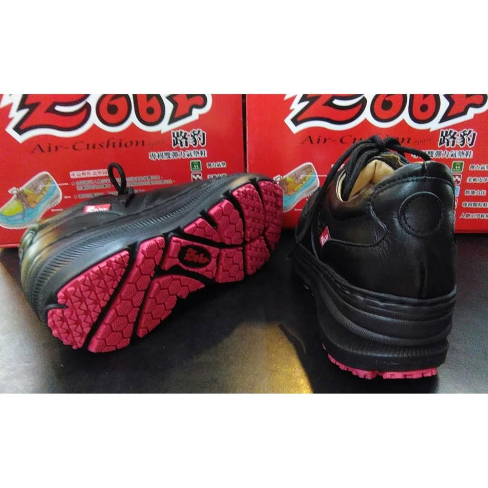 [kikishoes]Zobr路豹牛皮厚底氣墊休閒鞋台灣製真皮手工氣墊鞋方便好穿鞋帶式黑色白色工作鞋-細節圖4