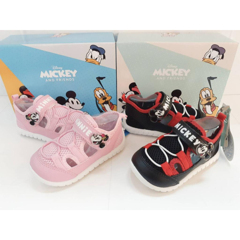 [kikishoes]DISNEY迪士尼童鞋藍色米奇透氣涼鞋台灣製雙魔鬼氈開口更大更好下腳寬楦肉肉腳免運活動天天出貨-細節圖3