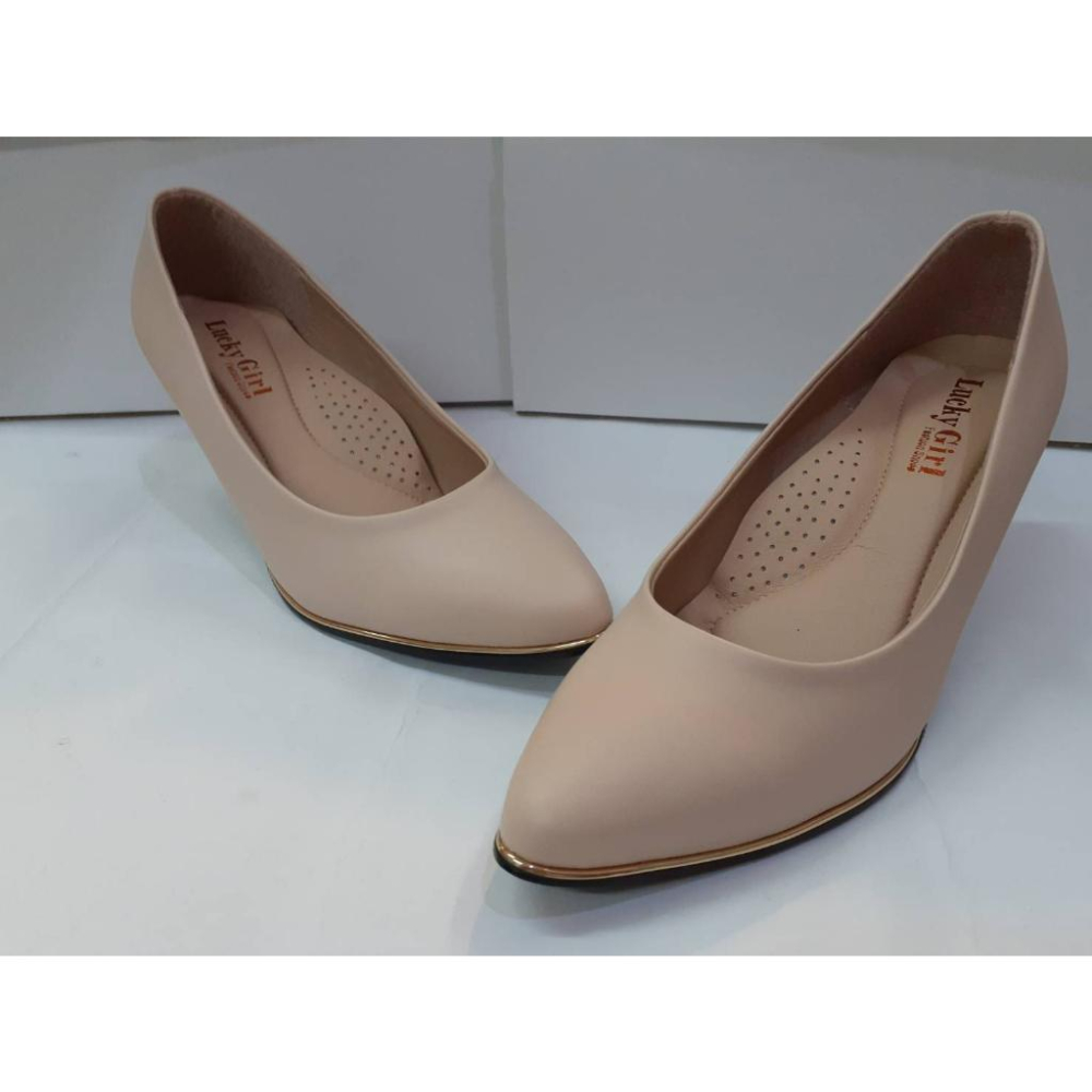 [kikishoes]跟包鞋新款尖頭黑色米色百搭款上班族搭配軟墊及3d立體足弓軟墊舒適好穿時尚台灣製-細節圖3