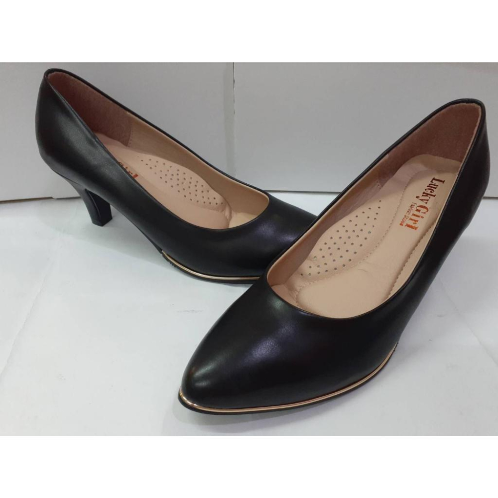 [kikishoes]跟包鞋新款尖頭黑色米色百搭款上班族搭配軟墊及3d立體足弓軟墊舒適好穿時尚台灣製-細節圖4