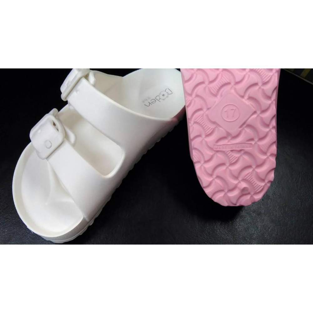 [kikishoes] 超輕量兩板式雙扣環膠鞋運動拖鞋男童防水拖鞋休閒款AB拖鞋白色藍色黑色台灣製腳背可以調整寬度-細節圖6