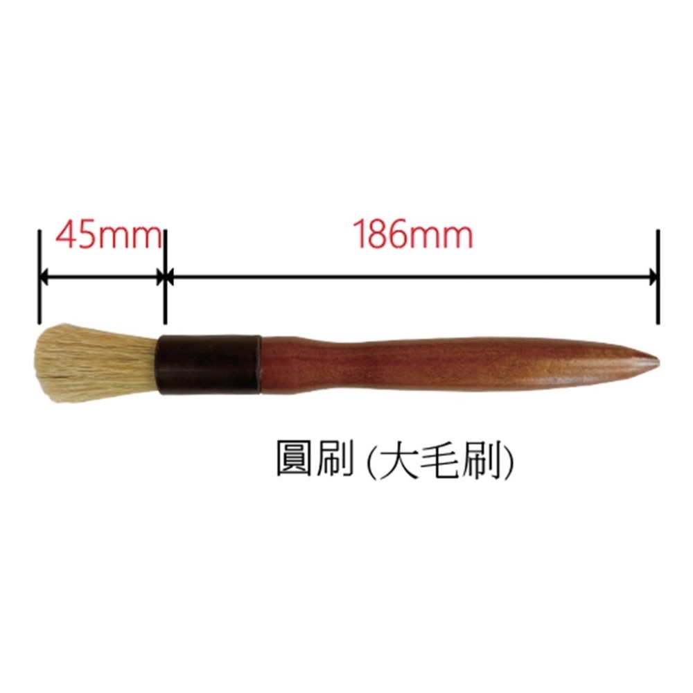 鬃毛木柄刷 咖啡器具專用毛刷 圓刷 磨豆機用 清潔-細節圖3