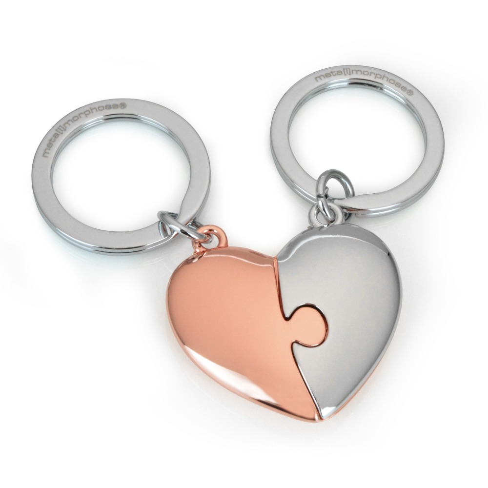 Metalmorphose/MTM 粉色心型拼圖鑰匙圈 比利時鑰匙圈 質感鑰匙圈 精品鑰匙圈-細節圖5