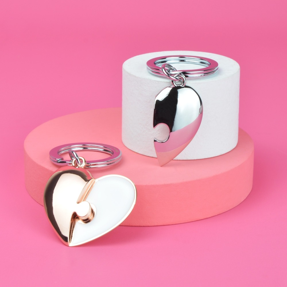 Metalmorphose/MTM 粉色心型拼圖鑰匙圈 比利時鑰匙圈 質感鑰匙圈 精品鑰匙圈-細節圖8