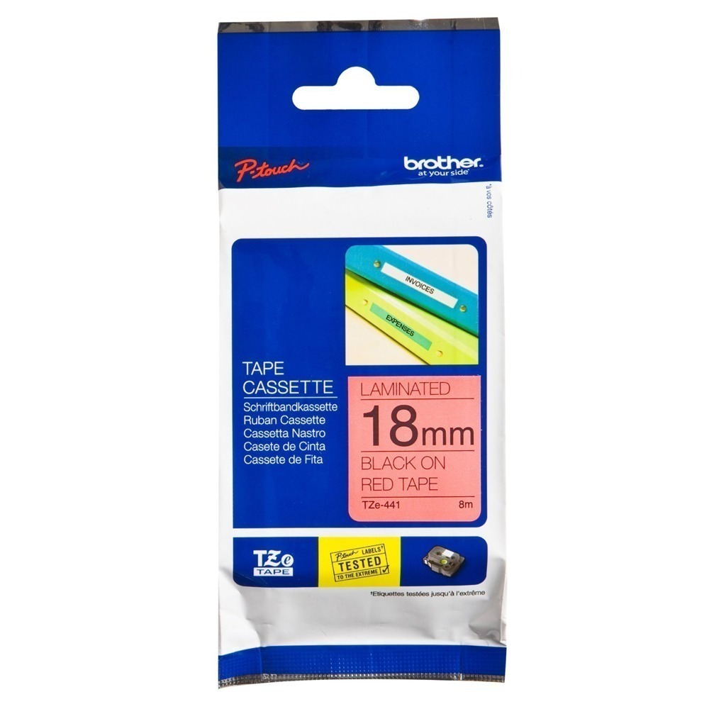 【超好印】Brother 標準黏性護貝標籤帶/紅底黑字/原廠公司貨 (TZe-421/431/441/451/461)-細節圖4