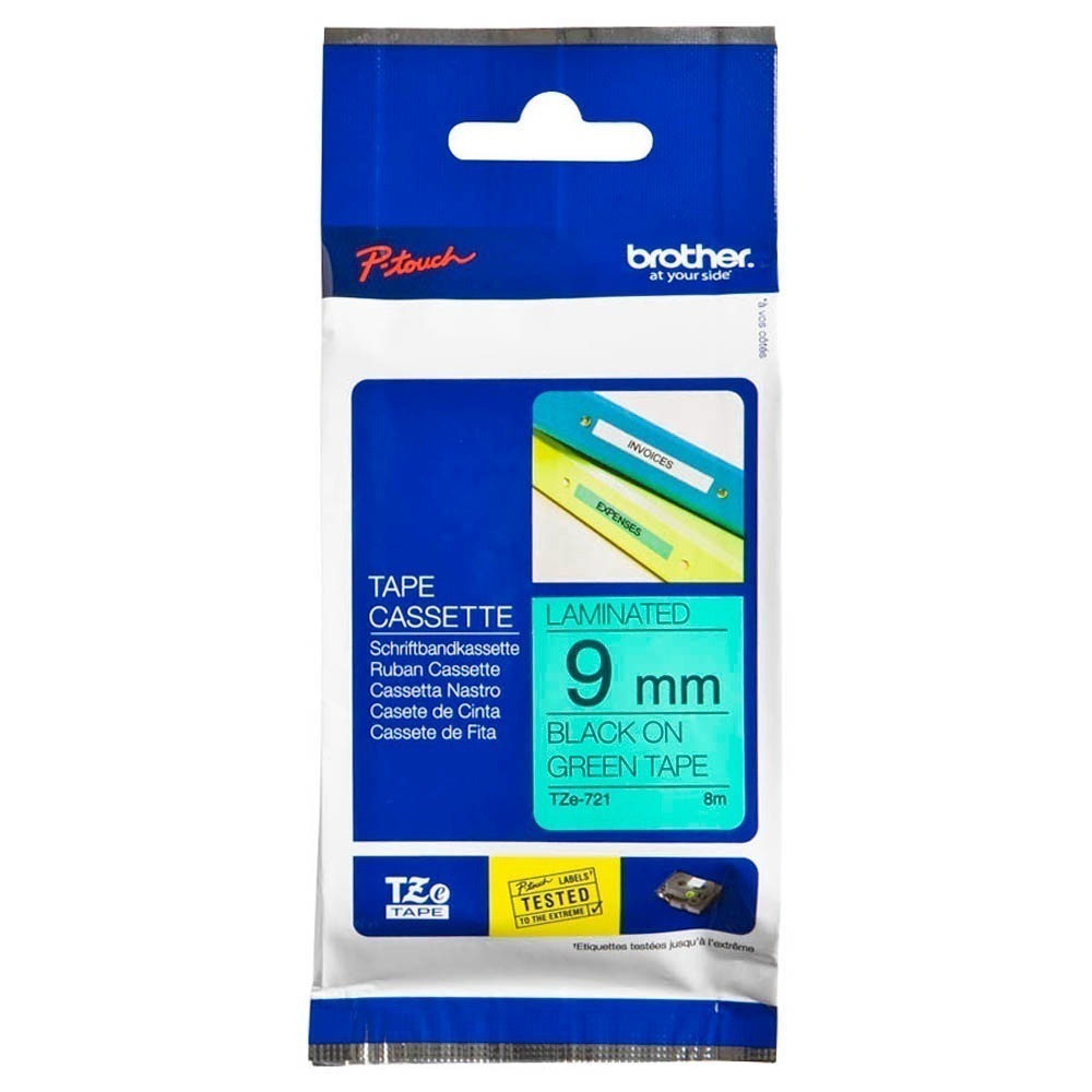 【超好印】Brother 標準黏性護貝標籤帶/綠底黑字/原廠公司貨 (TZe-721/731/741/751/761)-細節圖2