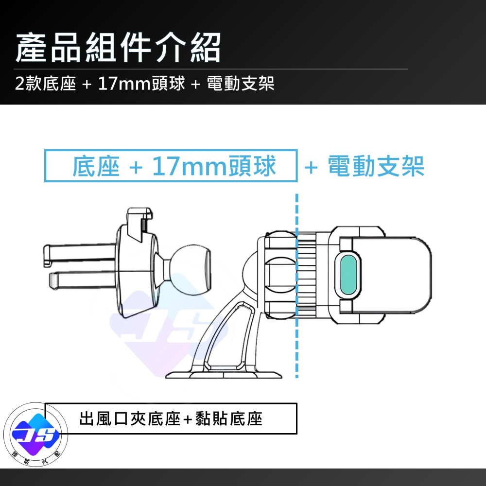 【昕展】 台灣現貨 鋁合金 電動手機架 電動夾緊手機支架 一字型 耐用 車用 汽車 配件 汽車百貨-細節圖4