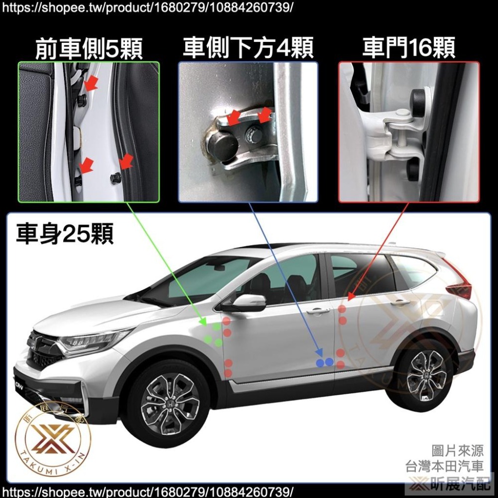 【昕展】CRV6 CRV5 適用 橡膠 車門 螺絲 保護蓋 螺絲保護蓋 M8 彈性 CRV5.5 配件 2025-細節圖6